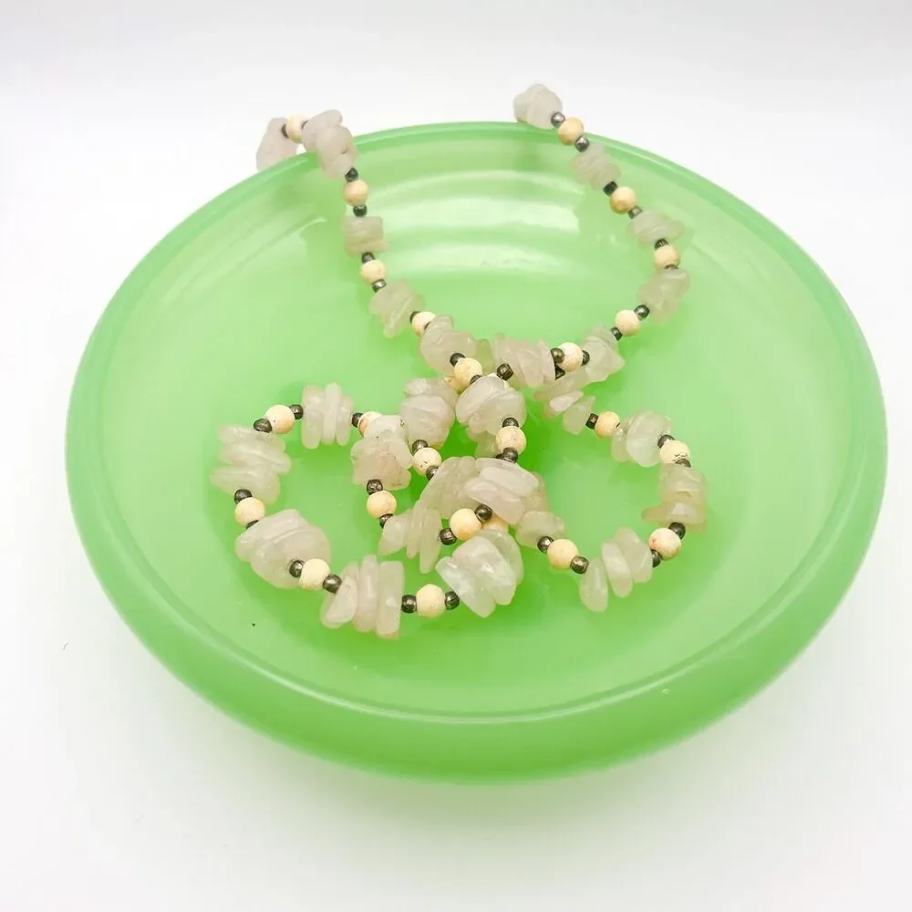 Vintage Rose Quartz Beaded Necklace 28